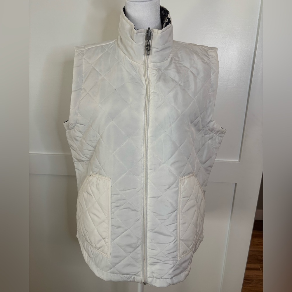 Women's Quilted White Vest size large